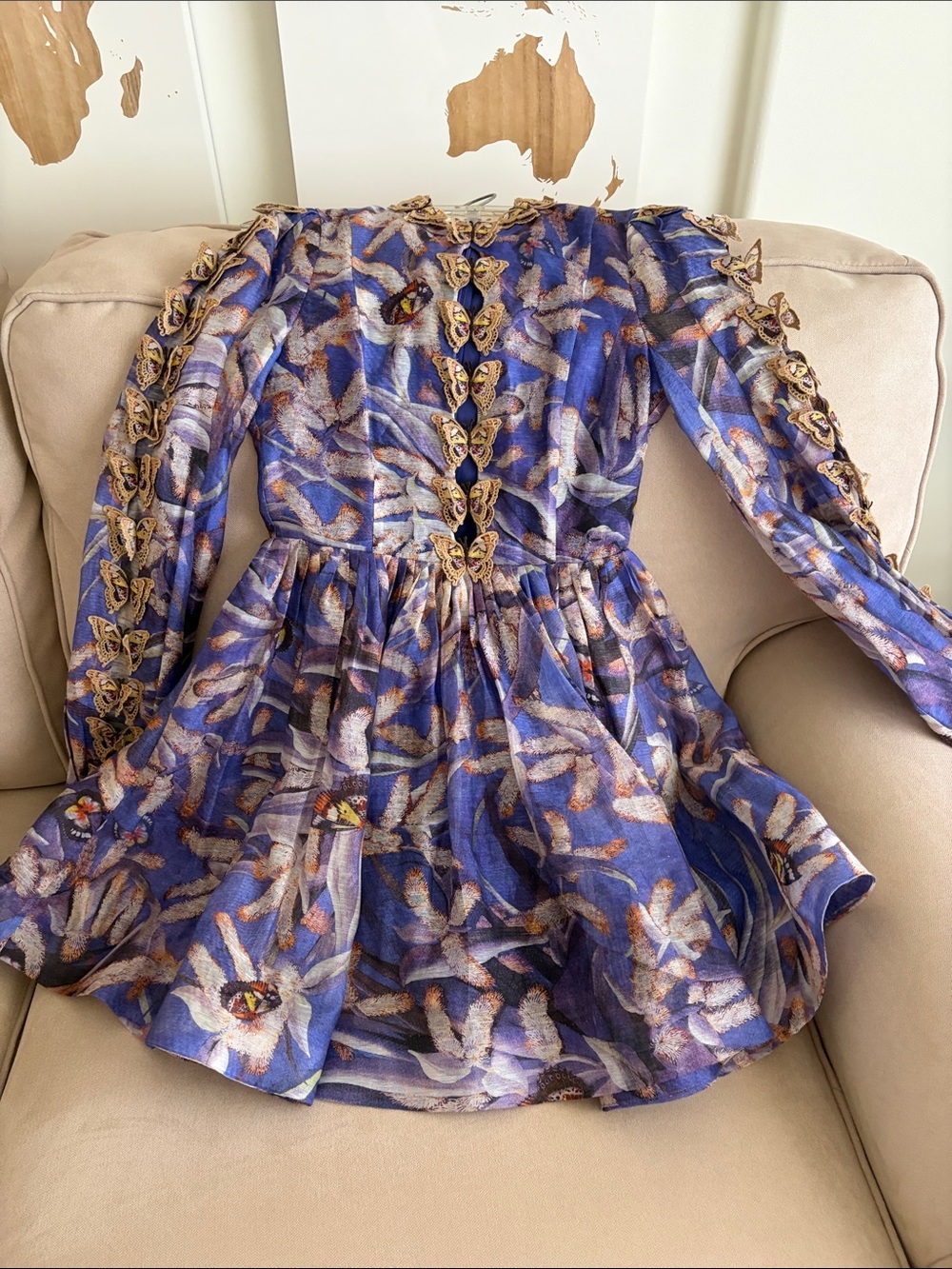 Zimmermann Purple Floral Mini Dress